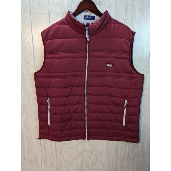 NWT NEW Johnnie-O Harwich Maroon Full Zip Puffer Vest - Mens XXL 2XL - Picture 1 of 6
